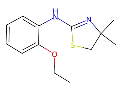 N-(2-ethoxyphenyl)-4,4-dimethyl-4,5-dihydro-1,3-thiazol-2-amine structure