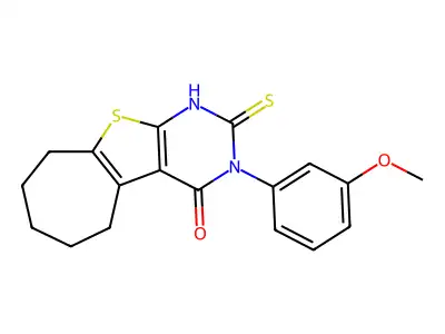 4-(3-Methoxyphenyl)-5-sulfanyl-8-thia-4,6-diazatricyclo[7.5.0.0,2,7]tetradeca-1(9),2(7),5-trien-3-one structure