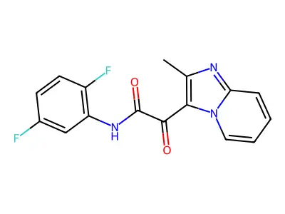 N-(2,5-difluorophenyl)-2-(2-methylimidazo[1,2-a]pyridin-3-yl)-2-oxoacetamide structure