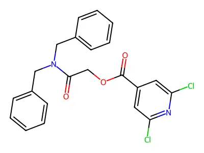 (Dibenzylcarbamoyl)methyl 2,6-dichloropyridine-4-carboxylate structure