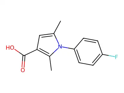 1-(4-Fluorophenyl)-2,5-dimethyl-1H-pyrrole-3-carboxylic acid structure