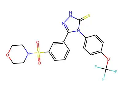 5-[3-(morpholine-4-sulfonyl)phenyl]-4-[4-(trifluoromethoxy)phenyl]-4H-1,2,4-triazole-3-thiol structure