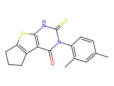 11-(2,4-Dimethylphenyl)-10-sulfanyl-7-thia-9,11-diazatricyclo[6.4.0.0,2,6]dodeca-1(8),2(6),9-trien-12-one structure