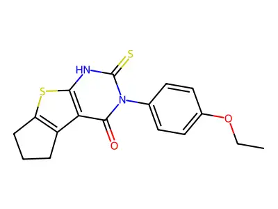 11-(4-Ethoxyphenyl)-10-sulfanyl-7-thia-9,11-diazatricyclo[6.4.0.0,2,6]dodeca-1(8),2(6),9-trien-12-one structure