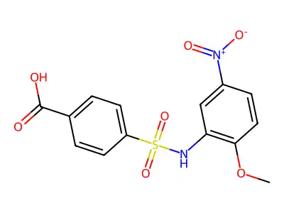 4-[(2-Methoxy-5-nitrophenyl)sulfamoyl]benzoic acid structure