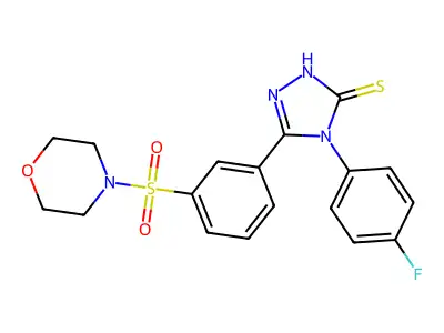 4-(4-fluorophenyl)-5-[3-(morpholine-4-sulfonyl)phenyl]-4H-1,2,4-triazole-3-thiol structure