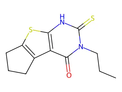 6-Mercapto-5-propyl-1,2,3,5-tetrahydro-8-thia-5,7-diaza-cyclopenta[a]inden-4-one structure