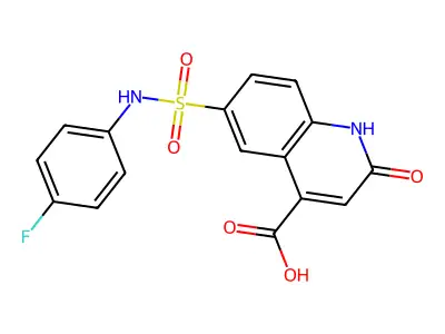 6-(4-Fluoro-phenylsulfamoyl)-2-hydroxy-quinoline-4-carboxylic acid structure