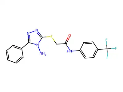 Acetamide, 2-[(4-amino-5-phenyl-4H-1,2,4-triazol-3-yl)thio]-N-[4-(trifluoromethyl)phenyl]- structure