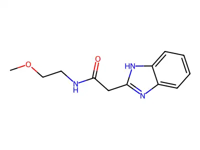2-(1H-1,3-benzodiazol-2-yl)-N-(2-methoxyethyl)acetamide structure