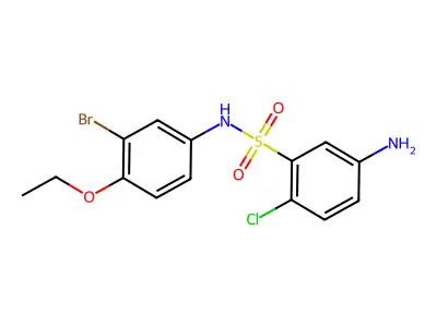 5-amino-N-(3-bromo-4-ethoxyphenyl)-2-chlorobenzene-1-sulfonamide structure