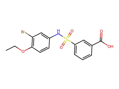 3-[(3-Bromo-4-ethoxyphenyl)sulfamoyl]benzoic acid structure