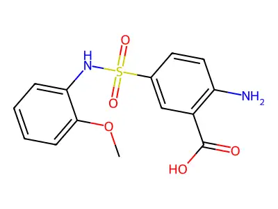 2-Amino-5-[(2-methoxyphenyl)sulfamoyl]benzoic acid structure