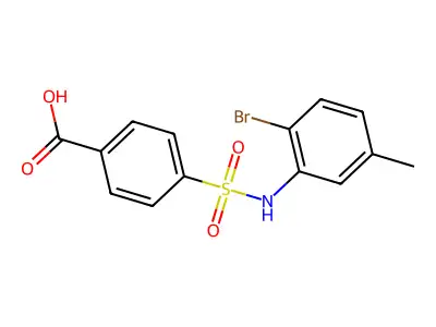 4-[(2-Bromo-5-methylphenyl)sulfamoyl]benzoic acid structure