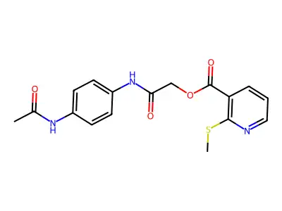 2-((4-Acetamidophenyl)amino)-2-oxoethyl 2-(methylthio)nicotinate structure