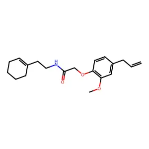 N-[2-(cyclohexen-1-yl)ethyl]-2-(2-methoxy-4-prop-2-enylphenoxy)acetamide structure