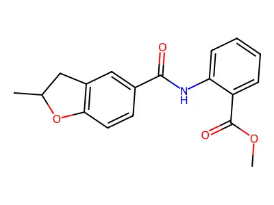 Methyl 2-[(2-methyl-2,3-dihydro-1-benzofuran-5-carbonyl)amino]benzoate structure