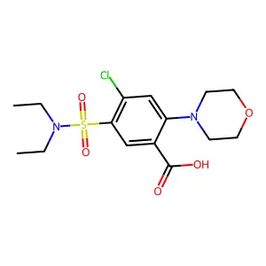4-Chloro-5-(diethylsulfamoyl)-2-(morpholin-4-yl)benzoic acid structure