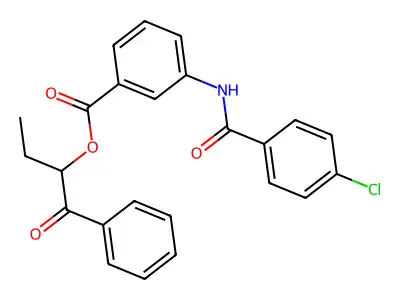 1-Benzoylpropyl 3-[(4-chlorobenzoyl)amino]benzoate structure