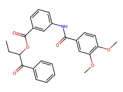 1-Benzoylpropyl 3-[(3,4-dimethoxybenzoyl)amino]benzoate structure