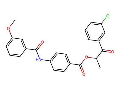 2-(3-Chlorophenyl)-1-methyl-2-oxoethyl 4-[(3-methoxybenzoyl)amino]benzoate structure