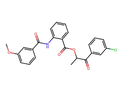2-(3-Chlorophenyl)-1-methyl-2-oxoethyl 2-[(3-methoxybenzoyl)amino]benzoate structure