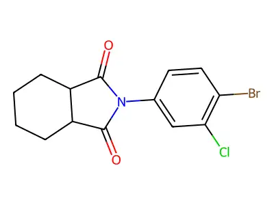 2-(4-bromo-3-chlorophenyl)hexahydro-1H-isoindole-1,3(2H)-dione structure