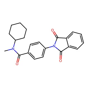 N-cyclohexyl-4-(1,3-dioxoisoindol-2-yl)-N-methylbenzamide structure