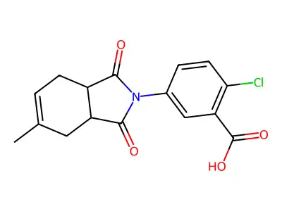 2-chloro-5-(5-methyl-1,3-dioxo-1,3,3a,4,7,7a-hexahydro-2H-isoindol-2-yl)benzoic acid structure