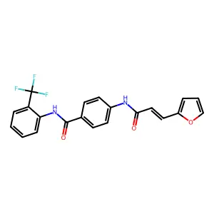 4-[[(E)-3-(furan-2-yl)prop-2-enoyl]amino]-N-[2-(trifluoromethyl)phenyl]benzamide structure