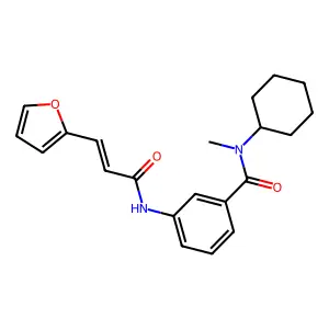 N-cyclohexyl-3-[[(E)-3-(furan-2-yl)prop-2-enoyl]amino]-N-methylbenzamide structure