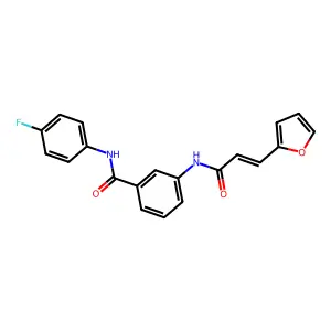 N-(4-fluorophenyl)-3-[[(E)-3-(furan-2-yl)prop-2-enoyl]amino]benzamide structure