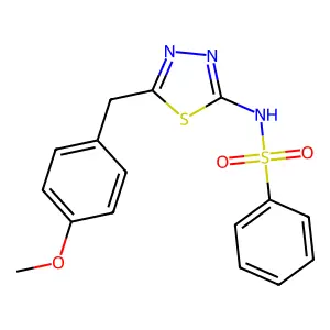 N-(5-(4-methoxybenzyl)-1,3,4-thiadiazol-2-yl)benzenesulfonamide structure