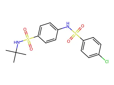 N-[4-(tert-butylsulfamoyl)phenyl]-4-chlorobenzenesulfonamide structure