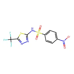 4-nitro-N-[5-(trifluoromethyl)-1,3,4-thiadiazol-2-yl]benzenesulfonamide structure