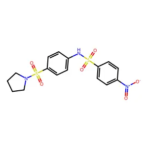 4-nitro-N-(4-pyrrolidin-1-ylsulfonylphenyl)benzenesulfonamide structure