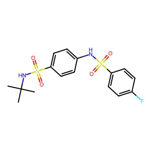 N-tert-butyl-4-[(4-fluorophenyl)sulfonylamino]benzenesulfonamide structure