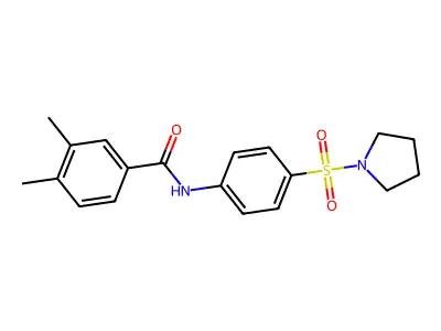 3,4-dimethyl-N-(4-pyrrolidin-1-ylsulfonylphenyl)benzamide structure