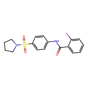 2-iodo-N-(4-pyrrolidin-1-ylsulfonylphenyl)benzamide structure