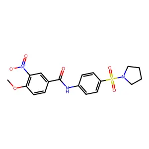 4-methoxy-3-nitro-N-(4-pyrrolidin-1-ylsulfonylphenyl)benzamide structure