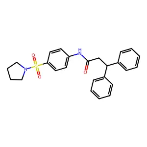 3,3-diphenyl-N-(4-pyrrolidin-1-ylsulfonylphenyl)propanamide structure