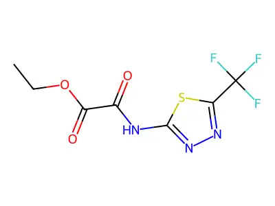 Ethyl oxo{[5-(trifluoromethyl)-1,3,4-thiadiazol-2-yl]amino}acetate structure