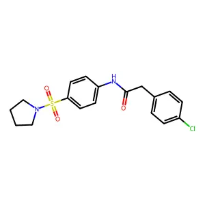 2-(4-chlorophenyl)-N-(4-pyrrolidin-1-ylsulfonylphenyl)acetamide structure