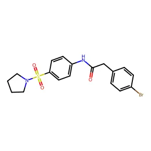 2-(4-bromophenyl)-N-(4-pyrrolidin-1-ylsulfonylphenyl)acetamide structure