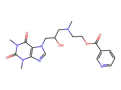 7-Theophyllineethanol, alpha-(N-methylnicotinoyloxyethylaminomethyl)- structure