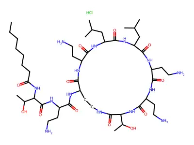 alpha-N-Octanoyl colistin nonapeptide hydrochloride structure