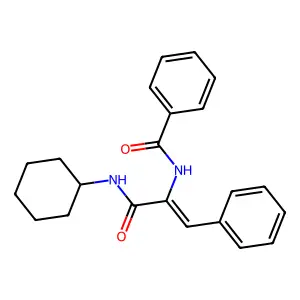 Benzamide, N-(1-((cyclohexylamino)carbonyl)-2-phenylethenyl)-, (E)- structure