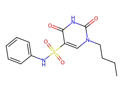 1-butyl-2,4-dioxo-N-phenylpyrimidine-5-sulfonamide structure
