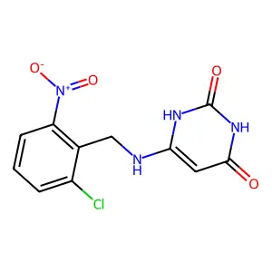 6-[(2-chloro-6-nitrophenyl)methylamino]-1H-pyrimidine-2,4-dione structure