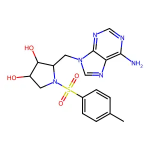 2-[(6-Amino-9H-purin-9-yl)methyl]-1-(4-methylbenzene-1-sulfonyl)pyrrolidine-3,4-diol structure